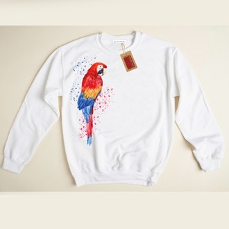 Papağan tasarım Sweatshirt