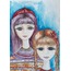 Anne & Kız Sulu Boya Resim