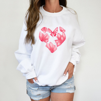 Kelebeklerden Kalp Tasarım Sweatshirt