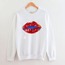 Dudak Desenli Tasarım Sweatshirt