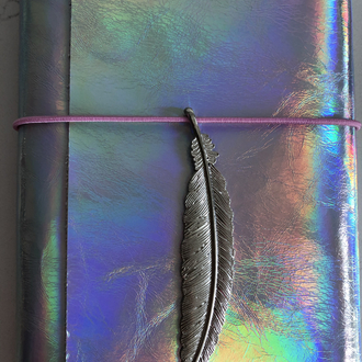 A5 Holografik Gerçek Deri Defter Kılıfı