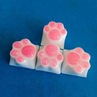 4 Adet Pembe Simli Pati Mekanik Klavye Tuşu