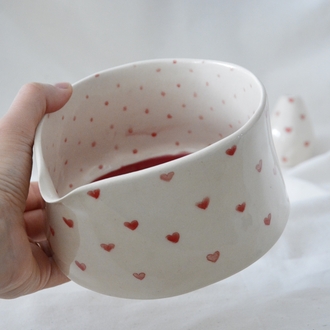 El yapımı seramik matcha kasesi