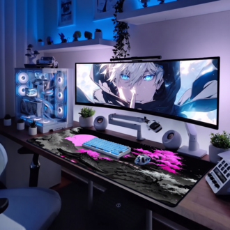 Japon Gecesi Temalı Kişiye özel tasarım gaming mousepad ile setup’inı tamamen sana özel