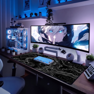 Topographic Temalı Kişiye özel tasarım gaming mousepad ile setup’inı tamamen sana özel