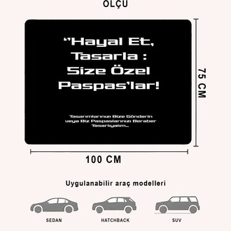 75 x 100 cm Özel Tasarım Araba Bagaj Halısı Kaymaz Makinede Yıkanabilir Bagaj Halısı