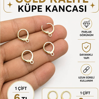  kaplama gold kalıte  küpe kancası 1 cift 