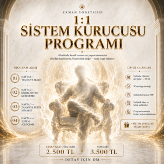 Zone | 1:1 Sistem Kurucusu Programı — 4 Haftalık Birebir Çalışma
