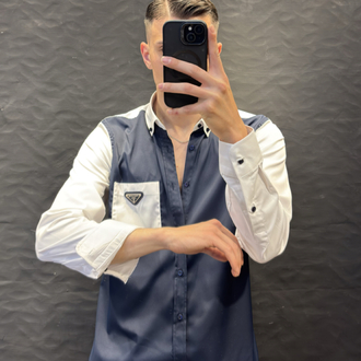 PRADA PREMIUM GÖMLEK (lacivert) İTHAL KUMAŞ