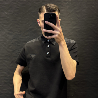 PRADA PREMIUM YAKALI T-SHİRT (siyah)