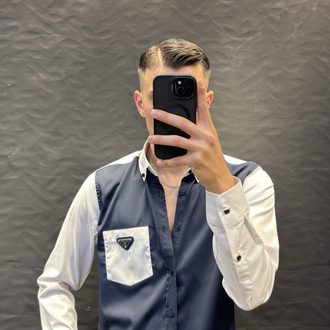 PRADA PREMIUM GÖMLEK (lacivert) İTHAL KUMAŞ