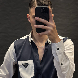 PRADA PREMIUM GÖMLEK (lacivert) İTHAL KUMAŞ