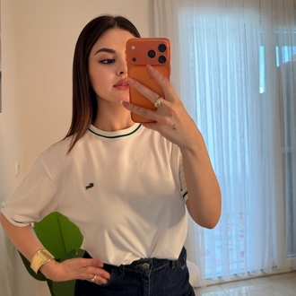Beyaz şeritli lcst tişört