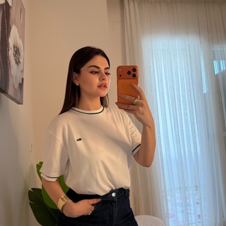 Beyaz şeritli lcst tişört