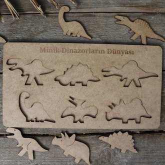 Minik Dinozorların Dünyası Ahşap Yapboz 