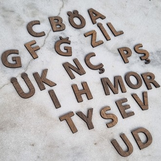 AHŞAP ALFABE SETİ (3CM)-3MM MDF 29 ADET