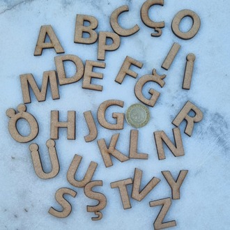 AHŞAP ALFABE SETİ (3CM)-3MM MDF 29 ADET