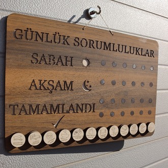 Çocuklar için Günlük Görev Panosu (Gediz + Krem Rengi)