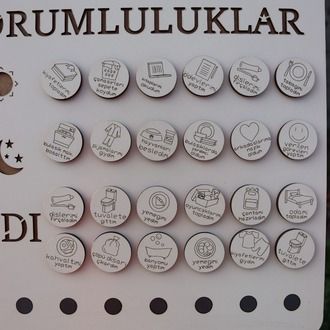 Çocuklar için Günlük Görev Panosu (Krem + Kahverengi )