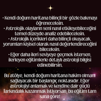 Doğum Haritamı Okuyorum Online Atölye