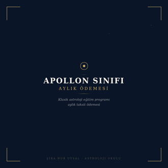 APOLLON 2025-2026 SINIFI AYLIK ÖDEMESİ