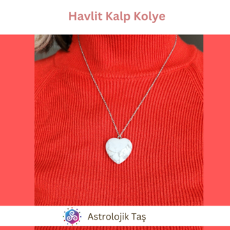 Havlit Doğal Taş Kalp Kolye