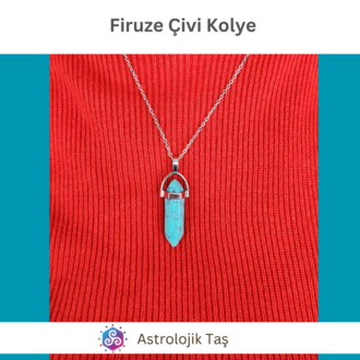 Turkuaz Firuze Doğal Taş Çivi Kolye