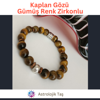 Kaplan Gözü Bilek (Gümüş Rengi Yuvarlak Charmlı)