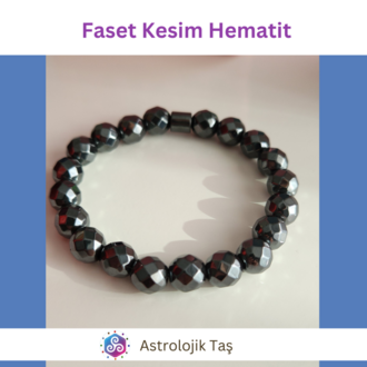 Faset Kesim Hematit Asaleti Bilekliği