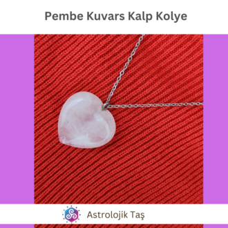 Pembe Kuvars Kalp Kolye