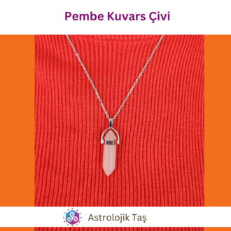 Pembe Kuvars Çivi Kolye