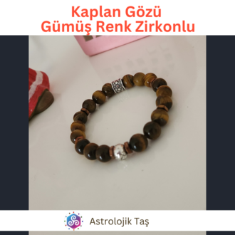 Kaplan Gözü Bilek (Gümüş Rengi Yuvarlak Charmlı)