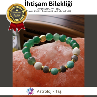 İhtişam Bilekliği (Aventurin, Ay Taşı, Elmas Kesim Amazonit ve Labradorit)