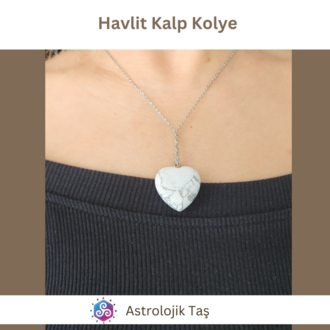 Havlit Doğal Taş Kalp Kolye