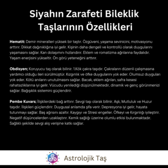 Siyahın Zarafeti Doğal Taş Bileklik (Kutup Yıldızı Aksesuarlı)