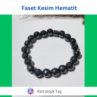 Faset Kesim Hematit Asaleti Bilekliği