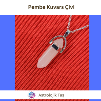 Pembe Kuvars Çivi Kolye