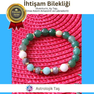 İhtişam Bilekliği (Aventurin, Ay Taşı, Elmas Kesim Amazonit ve Labradorit)