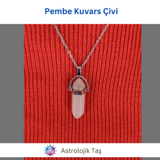 Pembe Kuvars Çivi Kolye