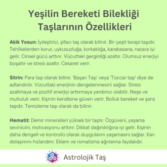 Yeşilin Bereketi Bilekliği