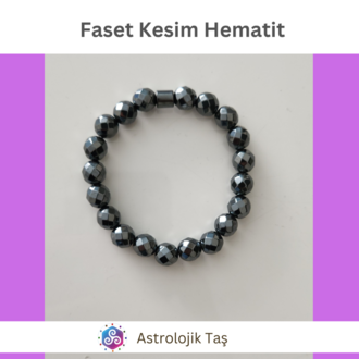 Faset Kesim Hematit Asaleti Bilekliği