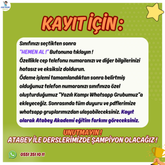 Ortaokul 2.Dönem 2.Yazılı Online Canlı Ders Kampı