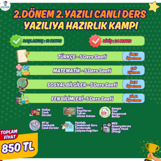 Ortaokul 2.Dönem 2.Yazılı Online Canlı Ders Kampı