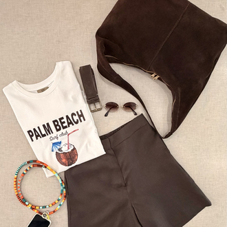 Baskılı Palm Beach T-shirt