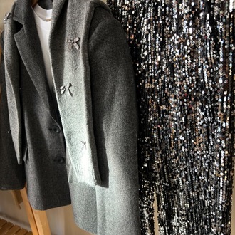 Oversize Koyu Gri Blazer Ceket