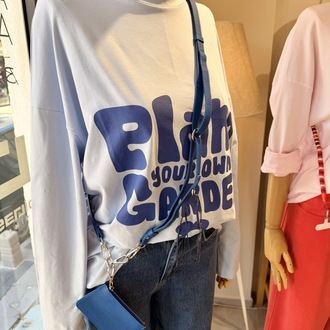 Uzun Kollu İnce Mavi Sweatshirt