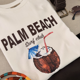 Baskılı Palm Beach T-shirt