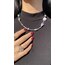Asimetrik taşlı silver kolye