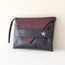  Lover Clutch ★ El yapımı Bordo x Lacivert Deri  Portföy Çanta