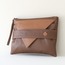 Brown x Tan Lover Clutch ★  El yapımı Kahverengi x Taba Deri Çanta